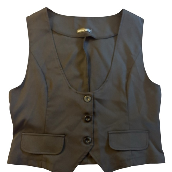 SHEIN Black Button-Up Vest - Picture 1 of 4